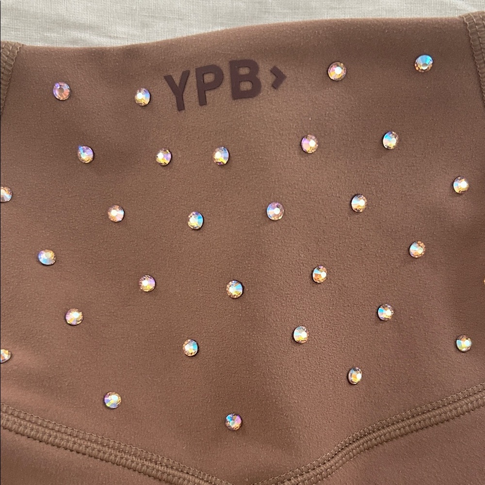 YPB custom rhinestone embellished Brown and Cream Leggings Set S - Picture 8 of 8